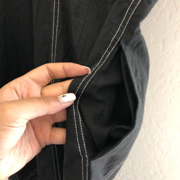 Free People London Town Overall Romper Black sz 8 - Picture 10 of 16